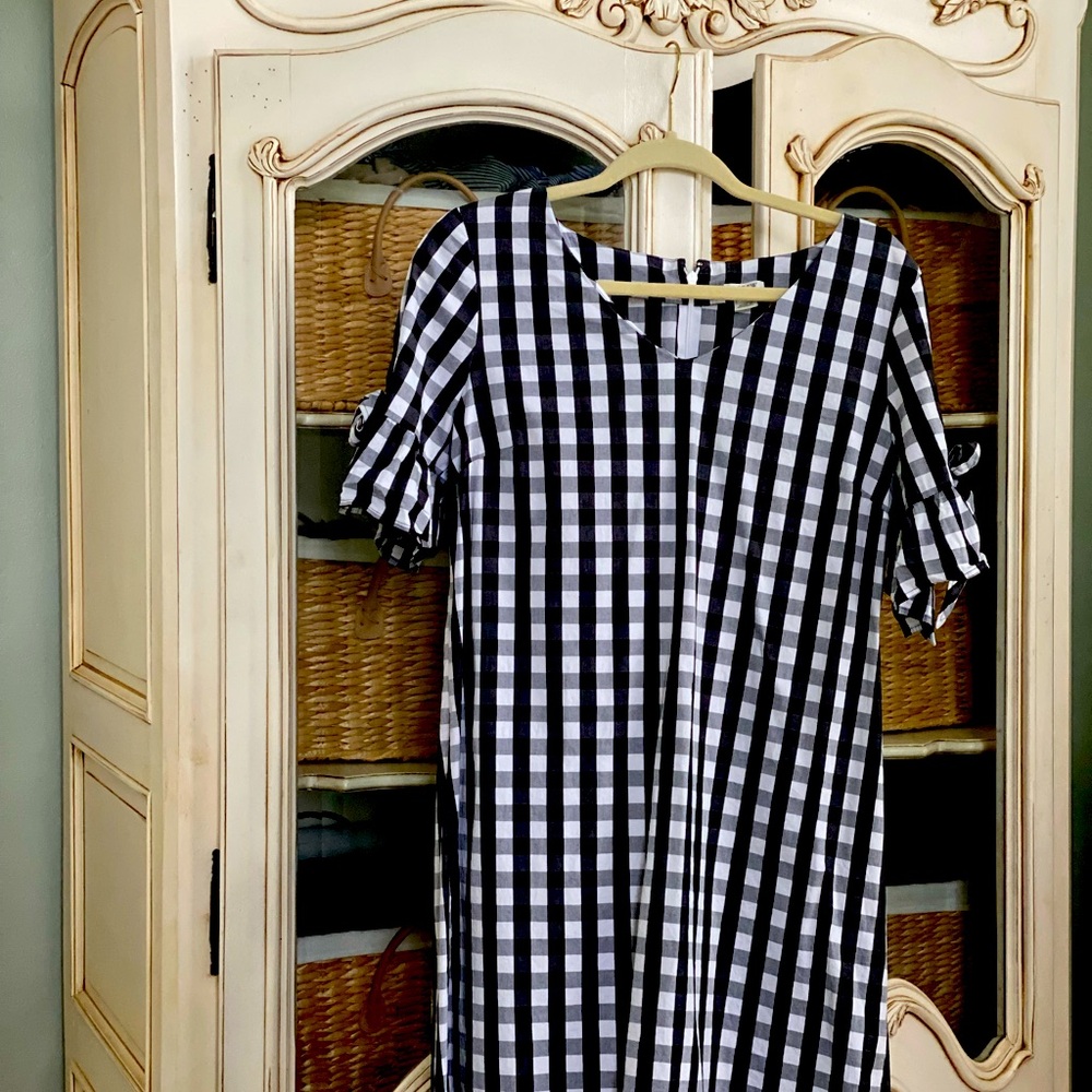 J. Crew black and white Checkered Dress